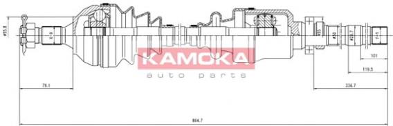 ct1138925 Kamoka árbol de transmisión delantero derecho