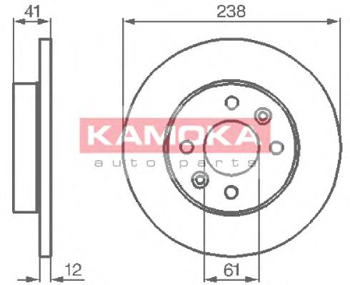 Disco de freno delantero Kamoka 103110