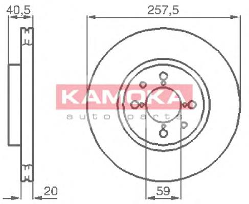 1031042 Kamoka freno de disco delantero