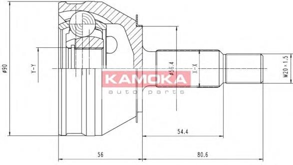 6190 Kamoka junta homocinética exterior delantera