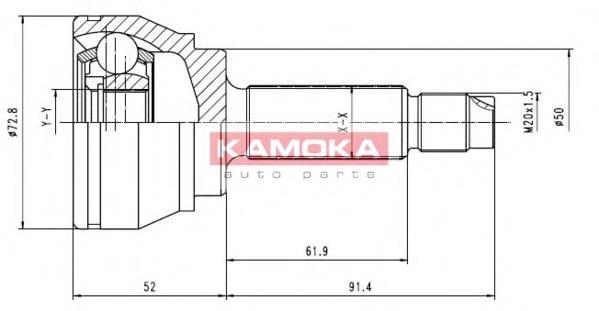 6168 Kamoka junta homocinética exterior delantera