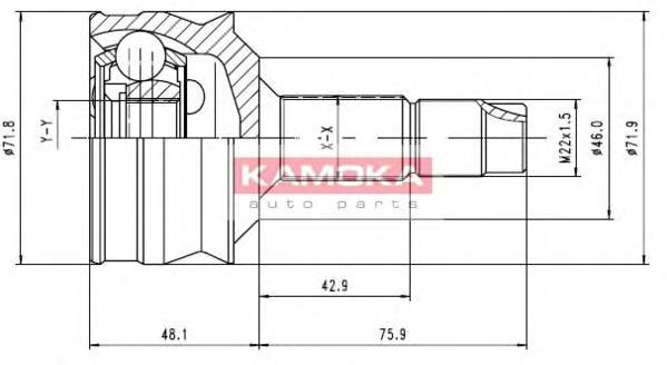 6258 Kamoka junta homocinética exterior delantera