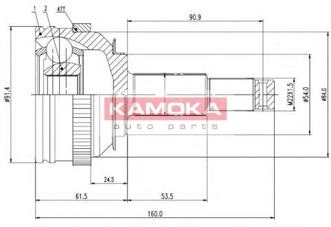 6999 Kamoka junta homocinética exterior delantera