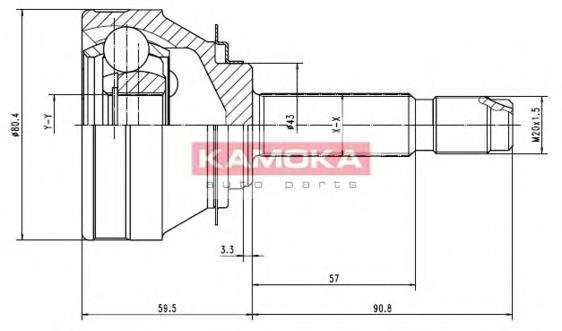 7002 Kamoka junta homocinética exterior delantera