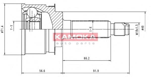 7022 Kamoka junta homocinética exterior delantera