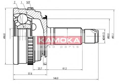 6800 Kamoka junta homocinética exterior delantera