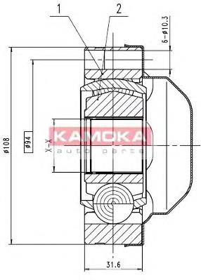 8713 Kamoka junta homocinética interior delantera izquierda