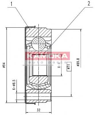 Juego de articulación, árbol de transmisión, interior delantera Kamoka 8022