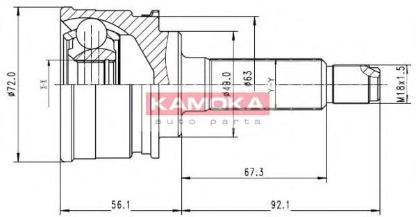 6562 Kamoka junta homocinética exterior delantera