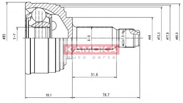 6422 Kamoka junta homocinética exterior delantera