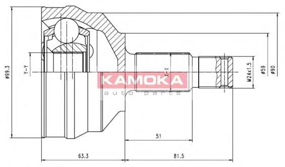 6698 Kamoka junta homocinética exterior delantera