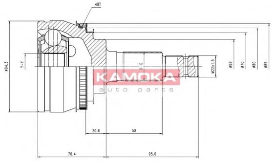 6788 Kamoka junta homocinética exterior delantera