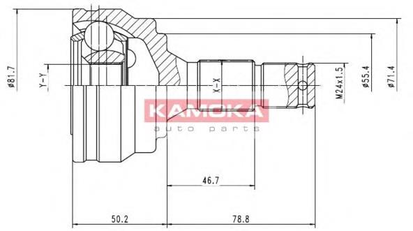 6670 Kamoka junta homocinética exterior delantera