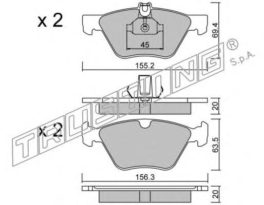2610 Trusting pastillas de freno delanteras