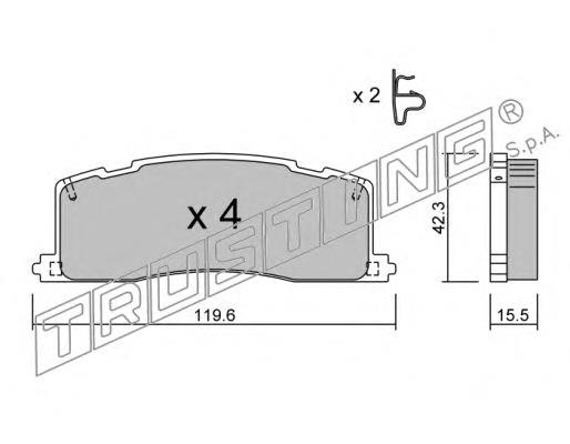 441.0 Trusting pastillas de freno traseras