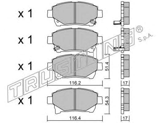 894.0 Trusting pastillas de freno delanteras