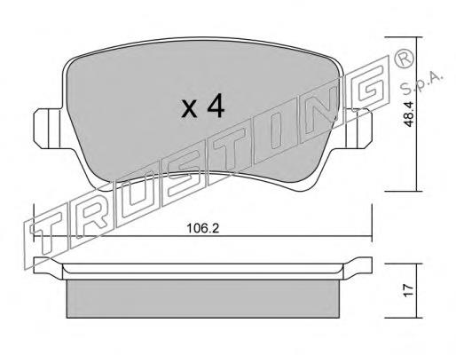 692.0 Trusting pastillas de freno traseras