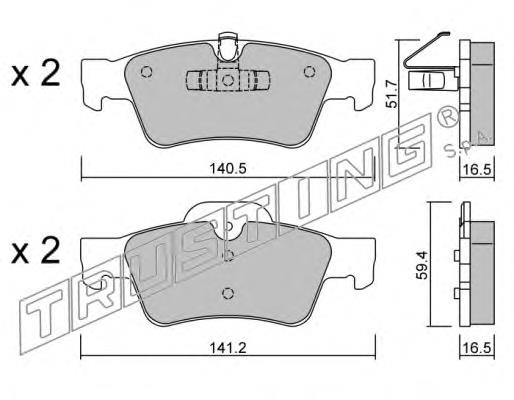 5841 Trusting pastillas de freno traseras