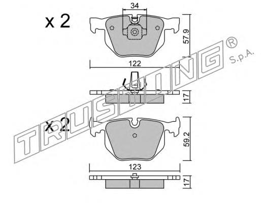 577.0 Trusting pastillas de freno traseras