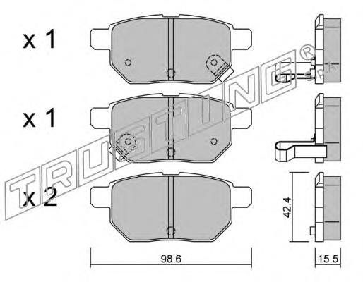762.0 Trusting pastillas de freno traseras