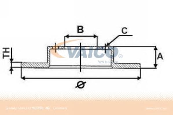 V2580006 VEMO/Vaico Freno de disco trasero
