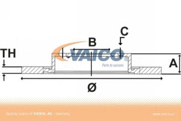 V10-80081 VEMO/Vaico freno de disco delantero