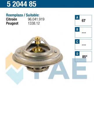 Termostato, refrigerante 5204485 FAE