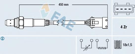 Sonda lambda de oxígeno posterior al catalizador FAE 77433 precio, desde 126,01 EUR