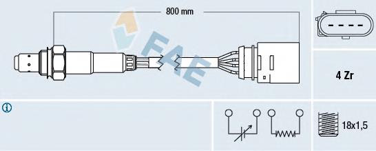 77436 FAE sonda lambda sensor de oxigeno post catalizador