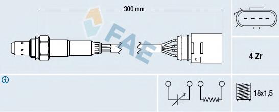 Sonda lambda de oxígeno posterior al catalizador 77435 FAE