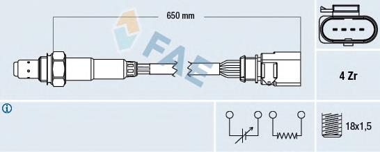 Sonda Lambda Sensor De Oxigeno Post Catalizador 77440 FAE