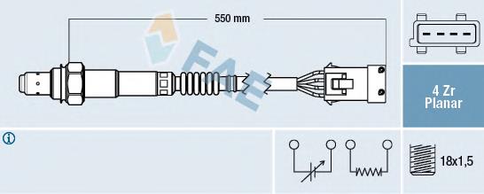 Sonda Lambda Sensor De Oxigeno Para Catalizador 77411 FAE