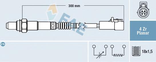 Sonda Lambda, Sensor de oxígeno antes del catalizador izquierdo 77418 FAE