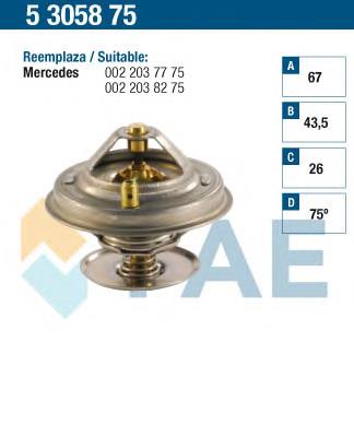 Termostato, refrigerante 5305875 FAE