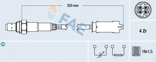 77368 FAE sonda lambda sensor de oxigeno post catalizador