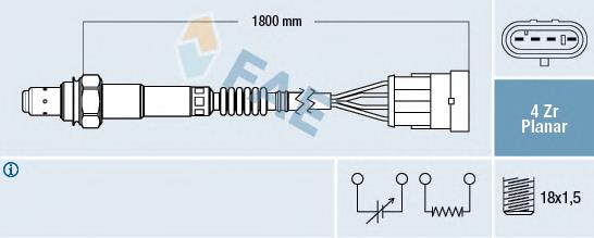 77365 FAE sonda lambda sensor de oxigeno post catalizador