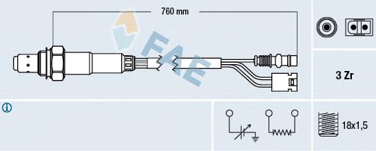 Sonda Lambda Sensor De Oxigeno Para Catalizador 77381 FAE