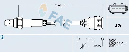 Sonda Lambda Sensor De Oxigeno Para Catalizador 77373 FAE