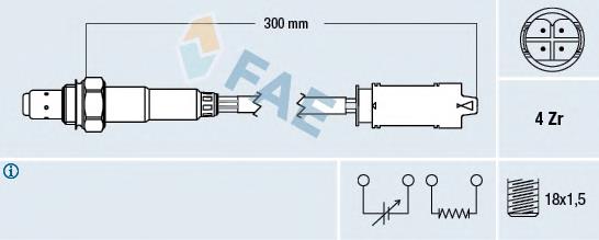 Sonda Lambda, Sensor de oxígeno despues del catalizador izquierdo 77336 FAE