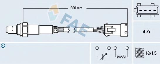 Sensor de oxígeno previo al catalizador 77281 FAE
