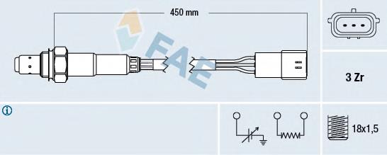 77466 FAE sonda lambda sensor de oxigeno para catalizador