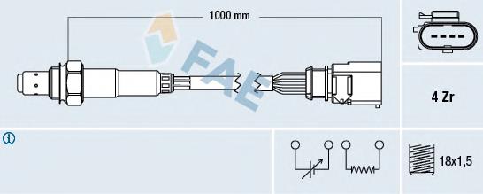 Sonda Lambda, Sensor de oxígeno despues del catalizador izquierdo 77459 FAE