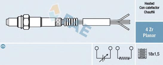 Sonda lambda de oxígeno posterior al catalizador 77005 FAE