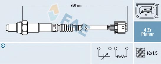 77441 FAE sonda lambda sensor de oxigeno para catalizador