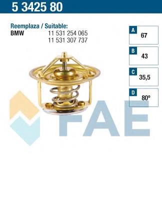 Termostato, refrigerante 5342580 FAE