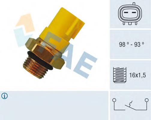 Sensor, temperatura del refrigerante (encendido el ventilador del radiador) 36520 FAE