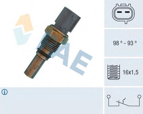 Sensor, temperatura del refrigerante (encendido el ventilador del radiador) 36550 FAE