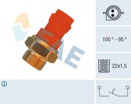 Sensor, temperatura del refrigerante (encendido el ventilador del radiador) 36340 FAE