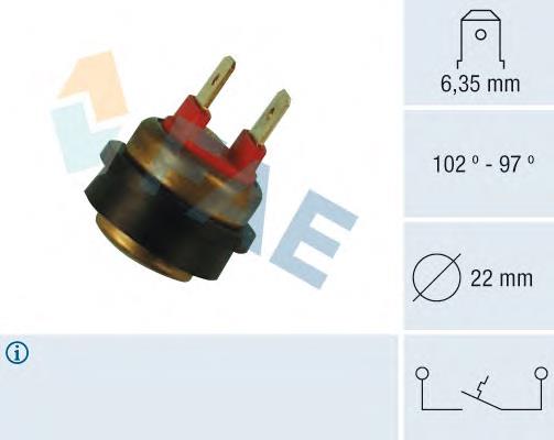 Sensor, temperatura del refrigerante (encendido el ventilador del radiador) 36290 FAE