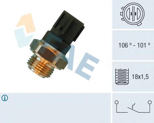 Sensor, temperatura del refrigerante (encendido el ventilador del radiador) 36460 FAE